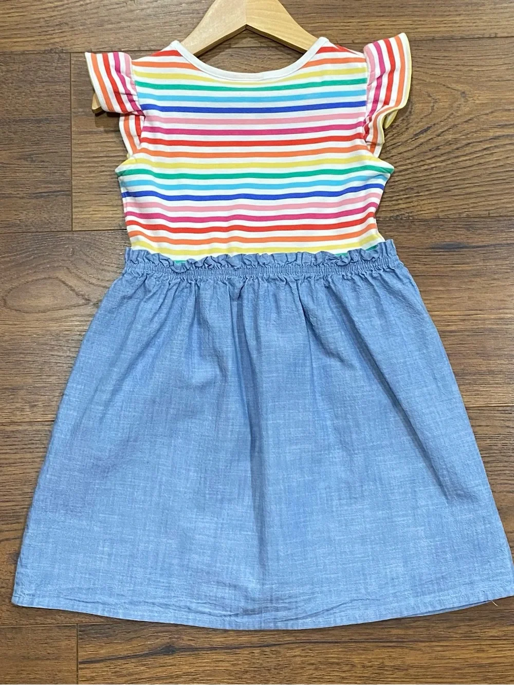 Gymboree Girls Little Essentials Rainbow Stripes Dress 3-piece Set Size 6/7